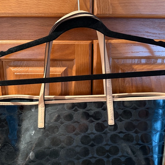 Coach Tote Black & Tan leather trim - Picture 6 of 12